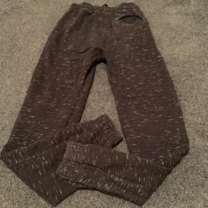 Boy's Sweats with Banded Bottom-Black with white